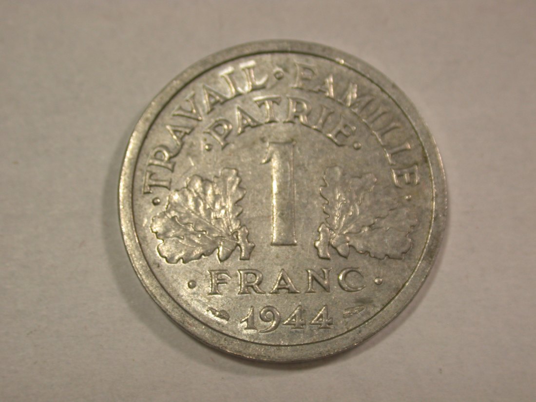A204 Frankreich 1 Franc 1944 in vz+ Orginalbilder