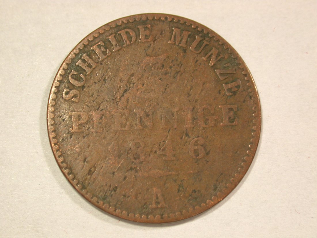  A204 Schwarzburg Sondershausen 3 Pfennig 1846 A in gering/ss  Orginalbilder   