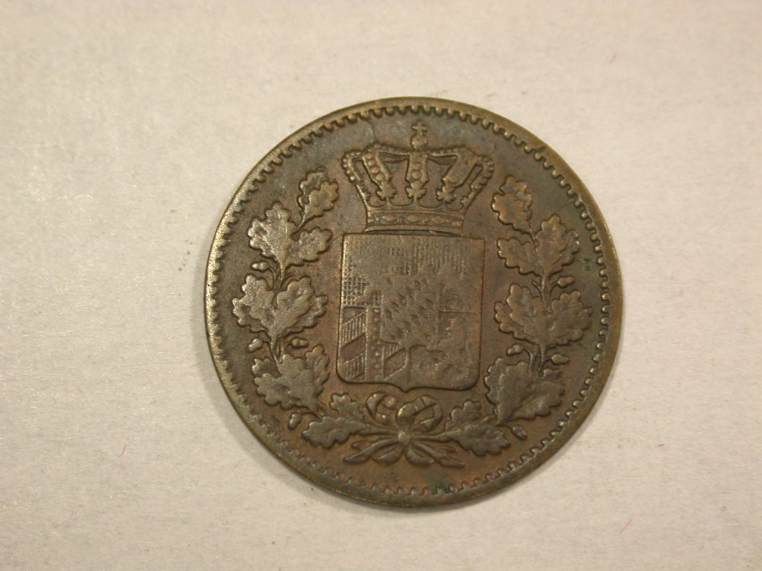  A204 Bayern  1 Pfennig 1859 in f.ss   Orginalbilder   