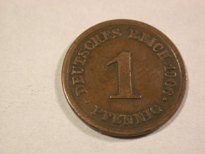  A110 KR 1 Pfennig 1906 E in ss+ Orginalbilder   