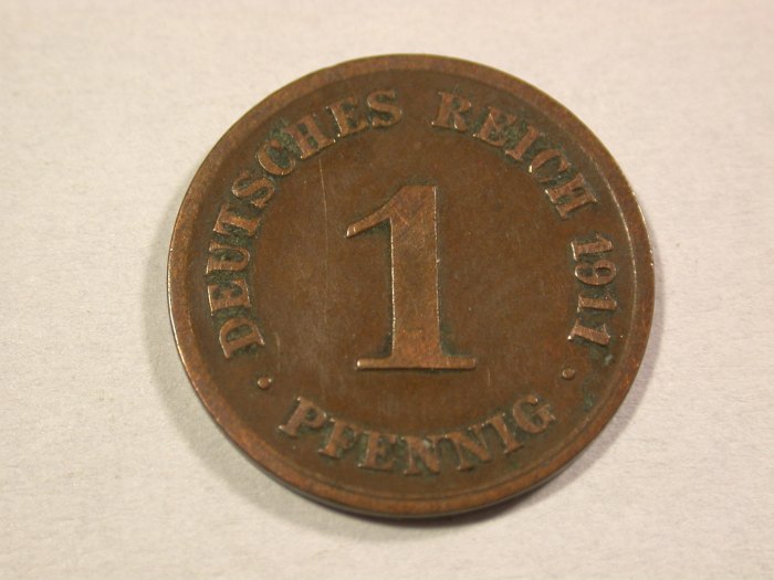  A110 KR 1 Pfennig 1911 D in ss Orginalbilder   
