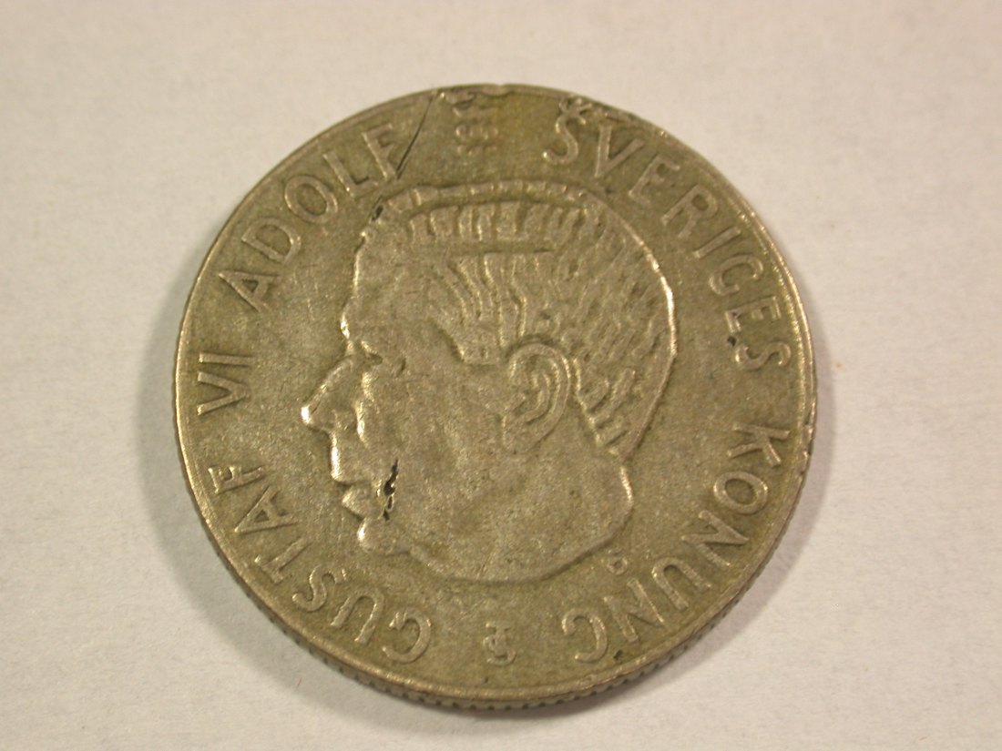 A110 Schweden 1 Krone 1954 in ss Orginalbilder