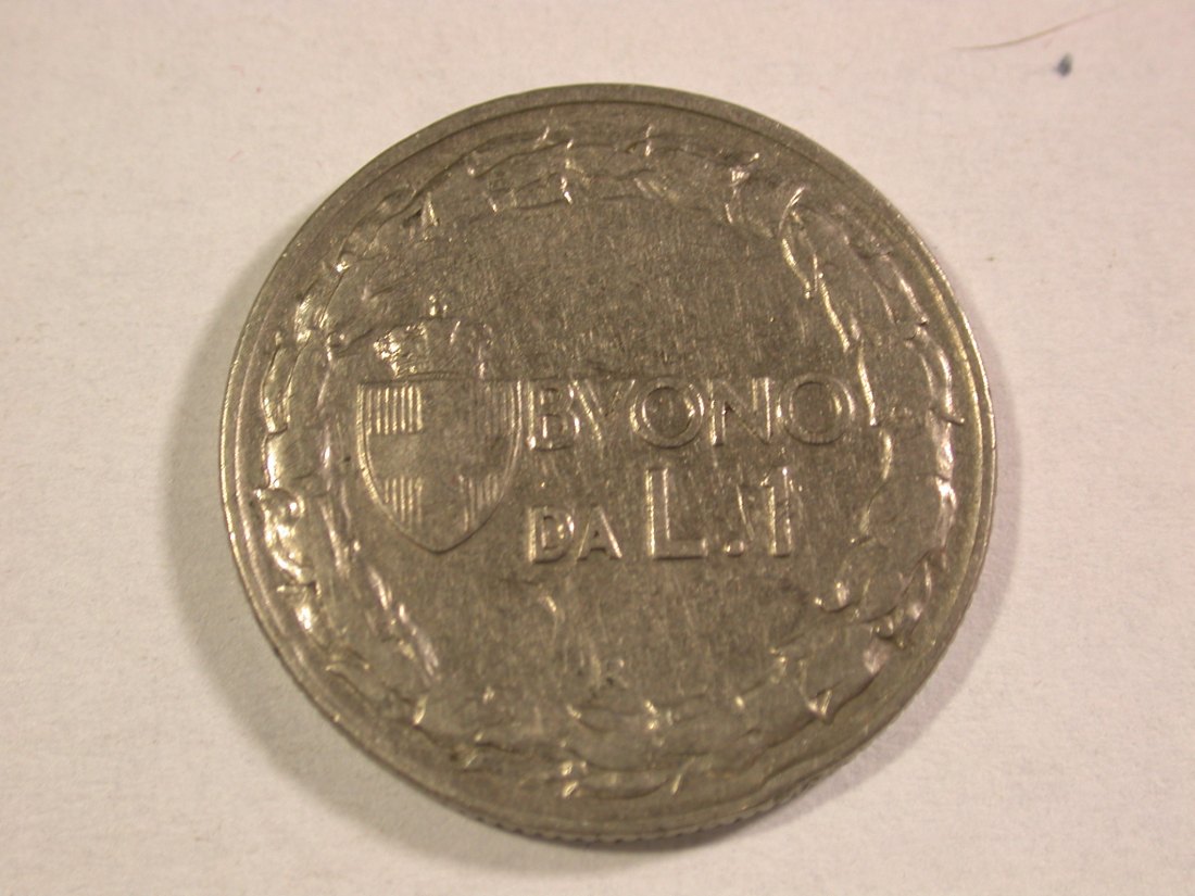  A111 Italien  1 Lira 1922 in ss-vz Rdf  Orginalbilder   