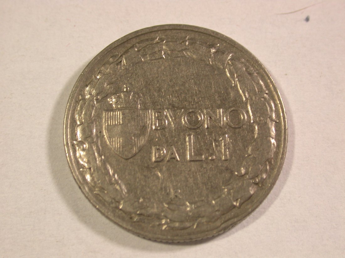  A111 Italien  1 Lira 1922 in ss-vz Rdf  Orginalbilder   