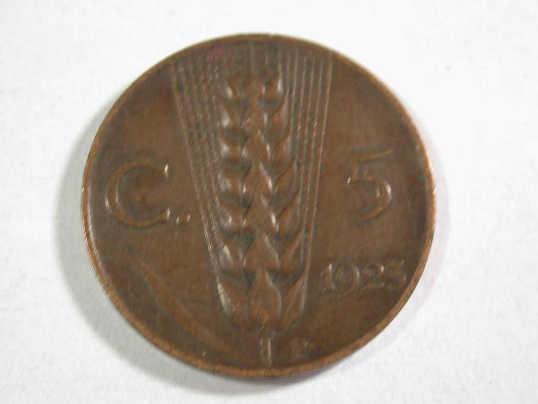 A111 Italien 5 Centesimi 1923 in ss+ Orginalbilder