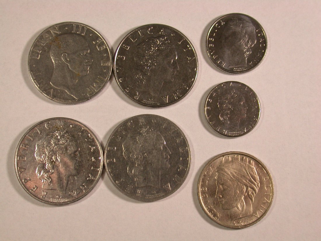  Lots -34-  Italien 7 Münzen 1940-1994 verschieden  Orginalbilder   