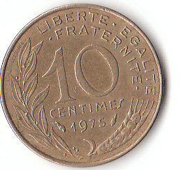 FranKreich (C043)b. 10 Centimes 1975 siehe scan