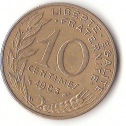 Frankreich (C044)b. 10 Centimes 1983 siehe scan