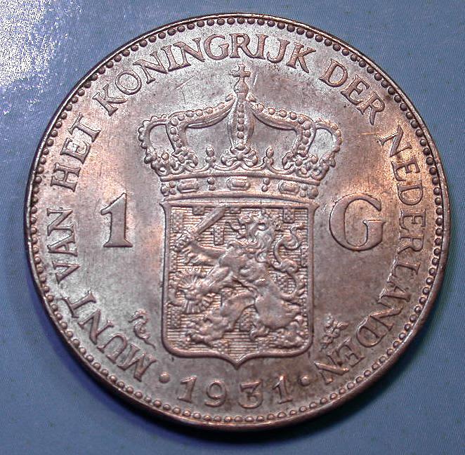 1 Gulden 1931 Niederlande Wilhelmina, Kursmünze, Silber, top Erhaltung siehe bild!