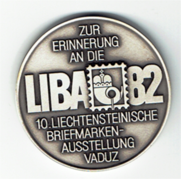  Medaille auf die 10 .Liechtensteinische Briefmarkenausstellung 1982 in Vaduz(g1269)   