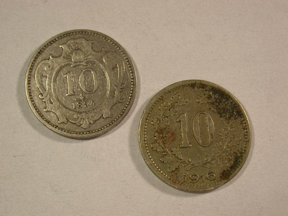 A112 Österreich 10 Heller 1894 und 1915 in ss Orginalbilder