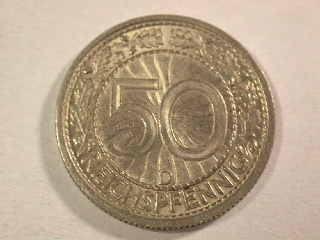 A205 Weimar 50 Pfennig 1935 D in vz/vz-st Orginalbilder