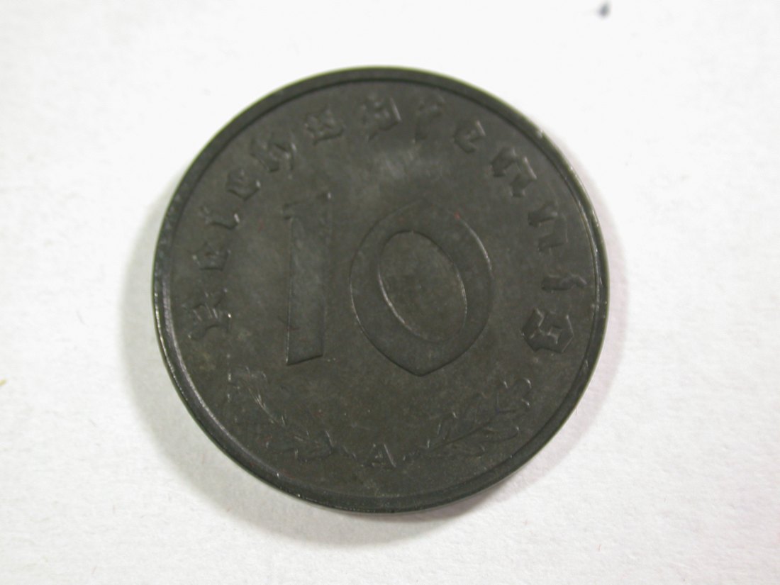  A205 Drittes Reich  10 Pfennig 1945 A in vz-st/f.st !! Orginalbilder   