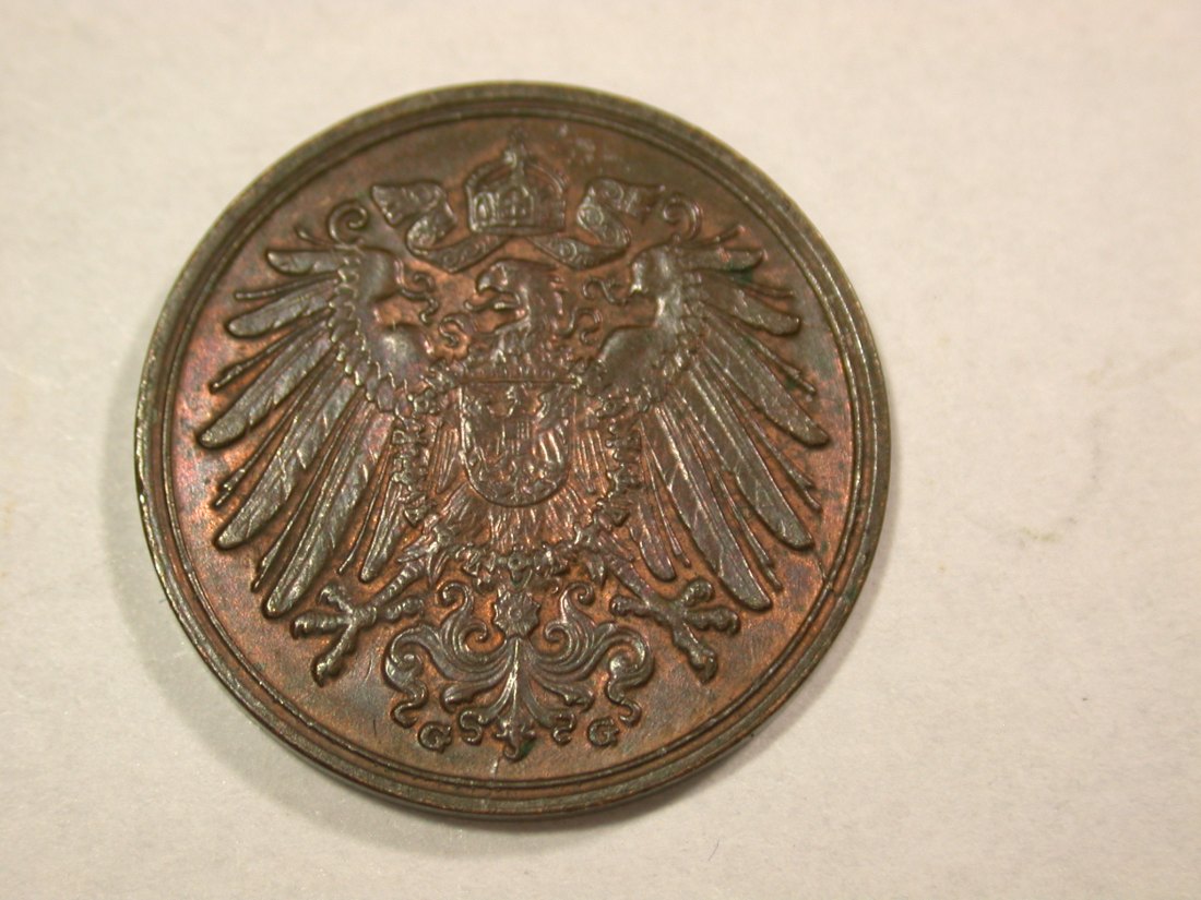  A010 KR 1 Pfennig 1915 G in vz-st Orginalbilder   