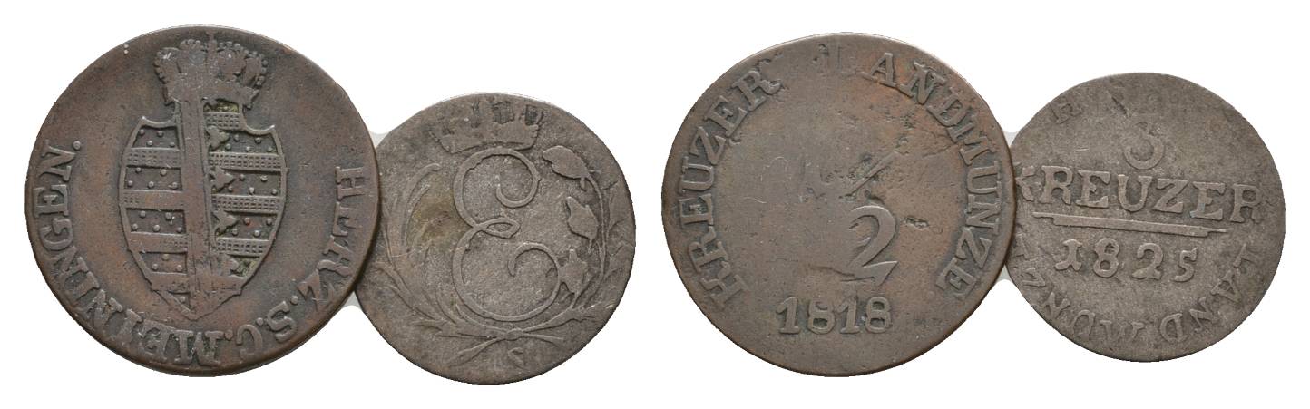  Altdeutschland, 2 Kleinmünzen   