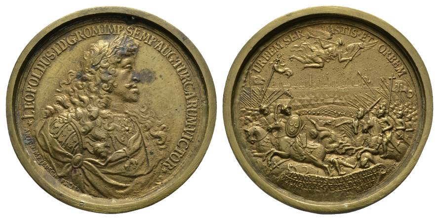  RDR, Medaille Nachprägung Messing, 101,73 g, Ø 60,5 mm, gelocht   