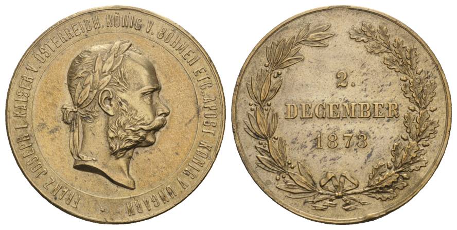  RDR Österreich, Bronzemedaille 1873; 22,0 g, Ø 36,12 mm   