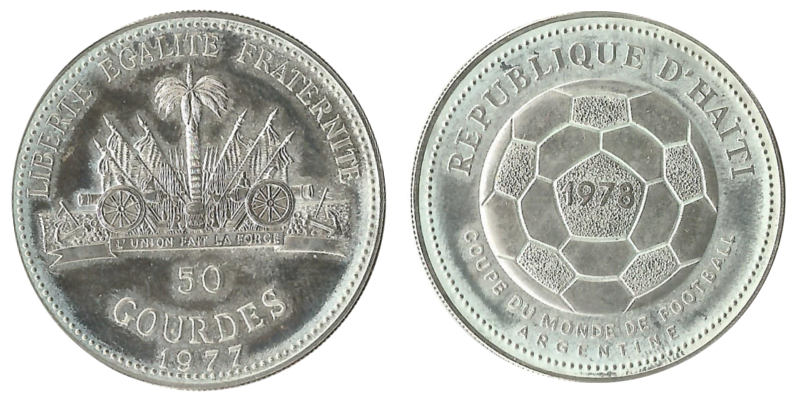  Haiti  50 Gourdes  1977  FM-Frankfurt  Feingewicht: 19,7g  Silber  vz/sehr schön   