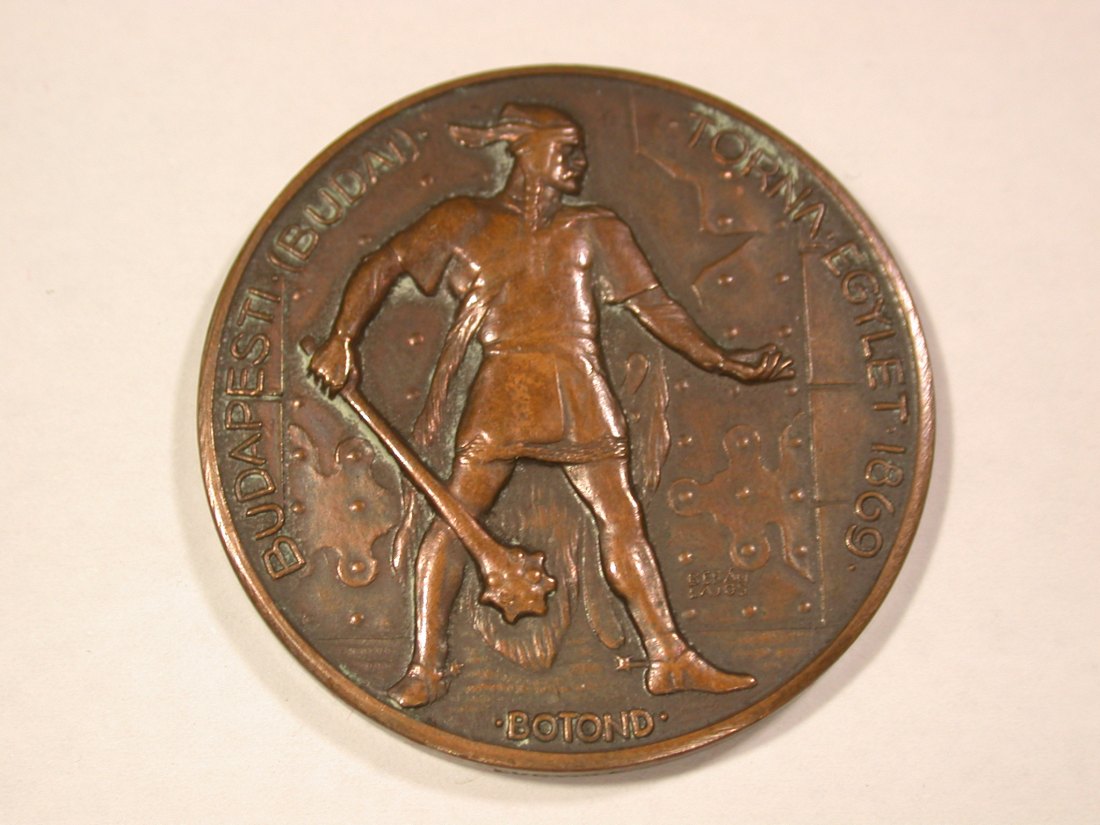  B01 Turnverein Budapest Preis Medaille in Kupfer 40mm 27,2 Gramm Orginalbilder   
