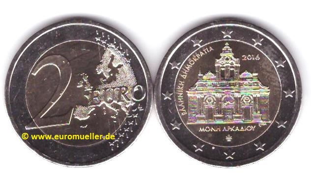 Griechenland 2 Euro Gedenkmünze 2016...Arkadi Kloster   