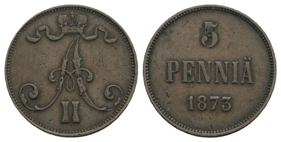 Finnland, 5 Penniä 1873   