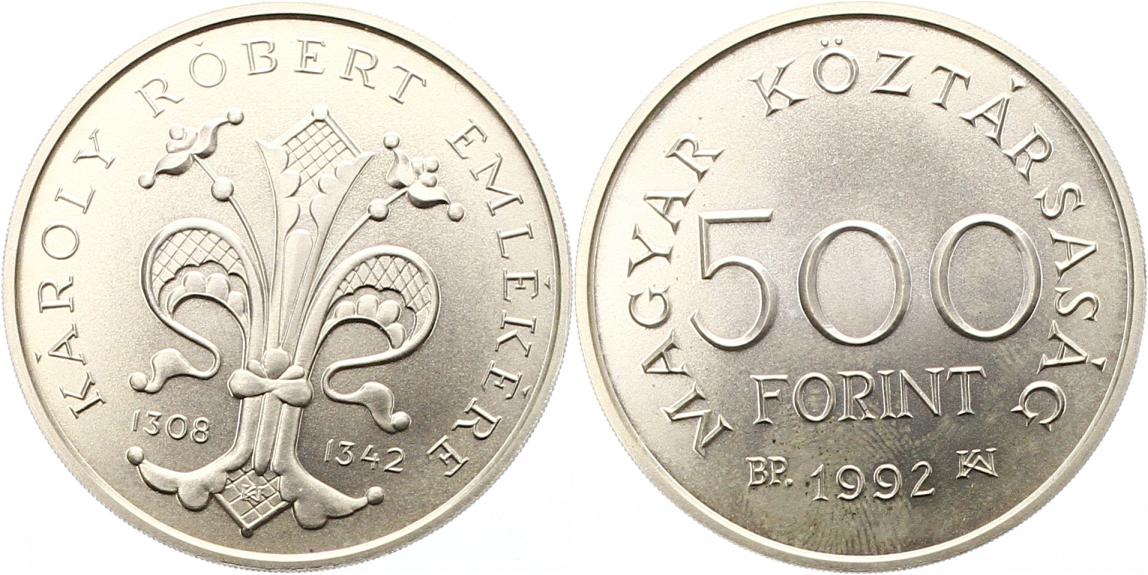  7166 Ungarn 500 Forint 1992  25,20 Gramm Silber fein  Stempelglanz aus polierter Platte   