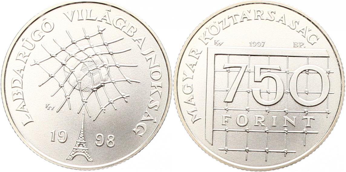  7169 Ungarn 750 Forint 1997  5 Gramm Silber fein  Stempelglanz aus polierter Platte   