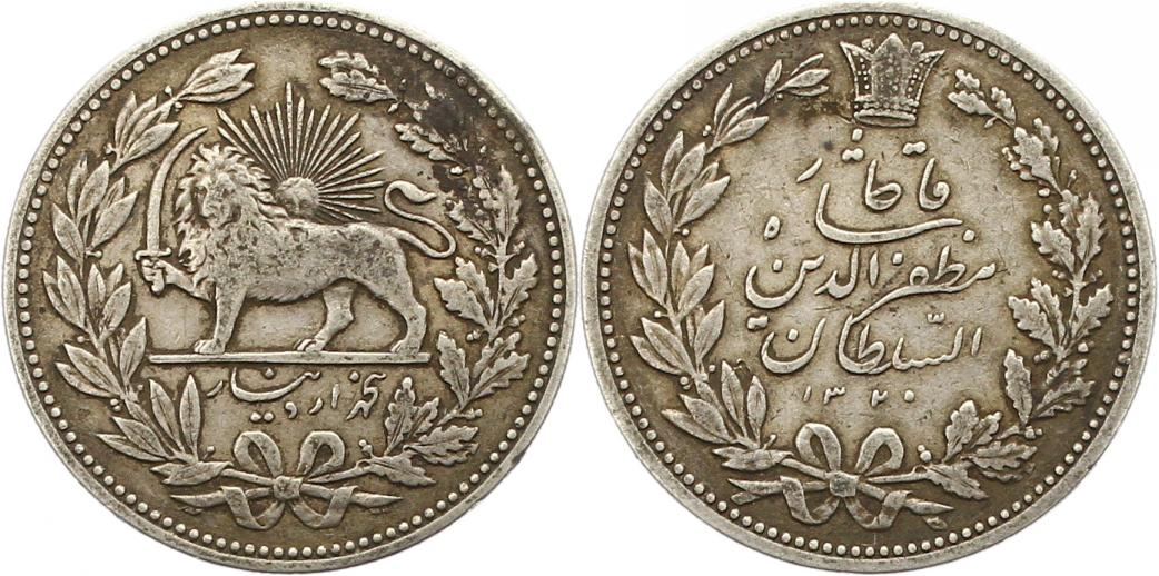  7179 Persien  5000 Krans 1902  20,73 Gramm Silber  sehr schön   