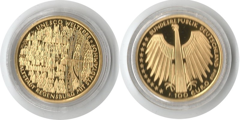 BRD MM-Frankfurt  Feingewicht: 15,55g Gold 100 EUR (Regensburg) 2016 stempelglanz