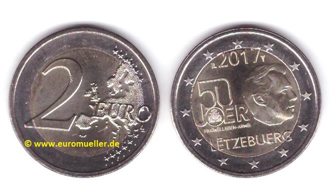 Luxemburg 2 Euro Sondermünze 2017...freiwilliger Wehrdienst   