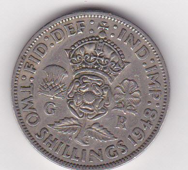  Großbritanien, 2 Shilling 1948   