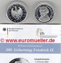 Deutschland 10 Euro 2012...Friedrich II...PP   