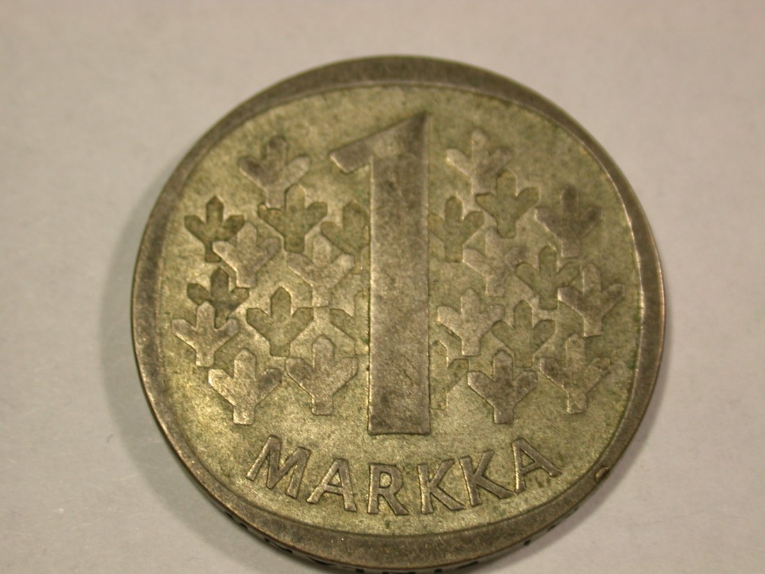 B03 Finnland 1 Markaa 1964 in f.vz Silber Orginalbilder