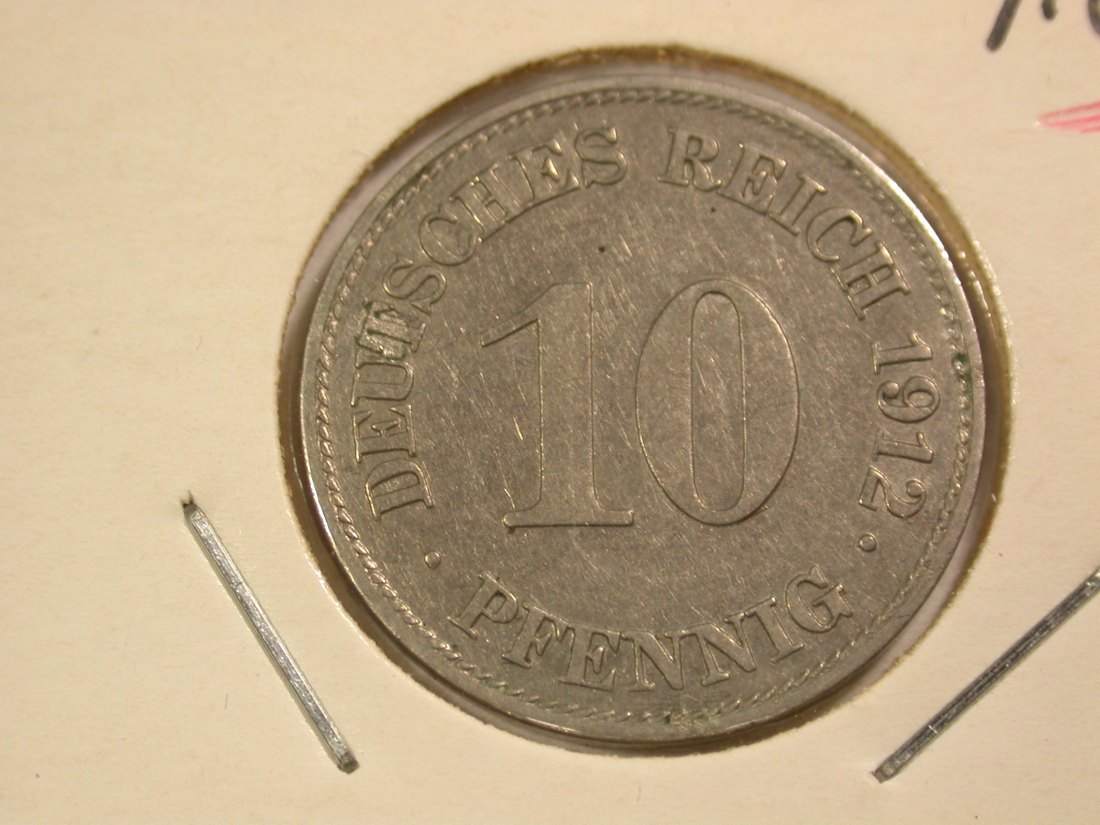 B04 KR 10 Pfennig 1912 E in ss-vz Orginalbilder
