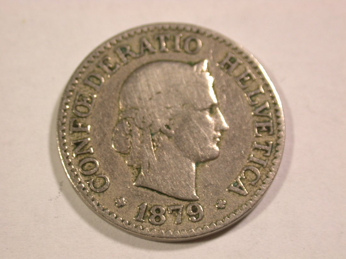 B05 Schweiz 10 Rappen 1879 in s+/f.ss Orginalbilder