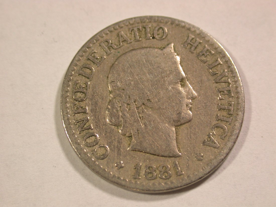 B05 Schweiz 10 Rappen 1881 in schön + Orginalbilder