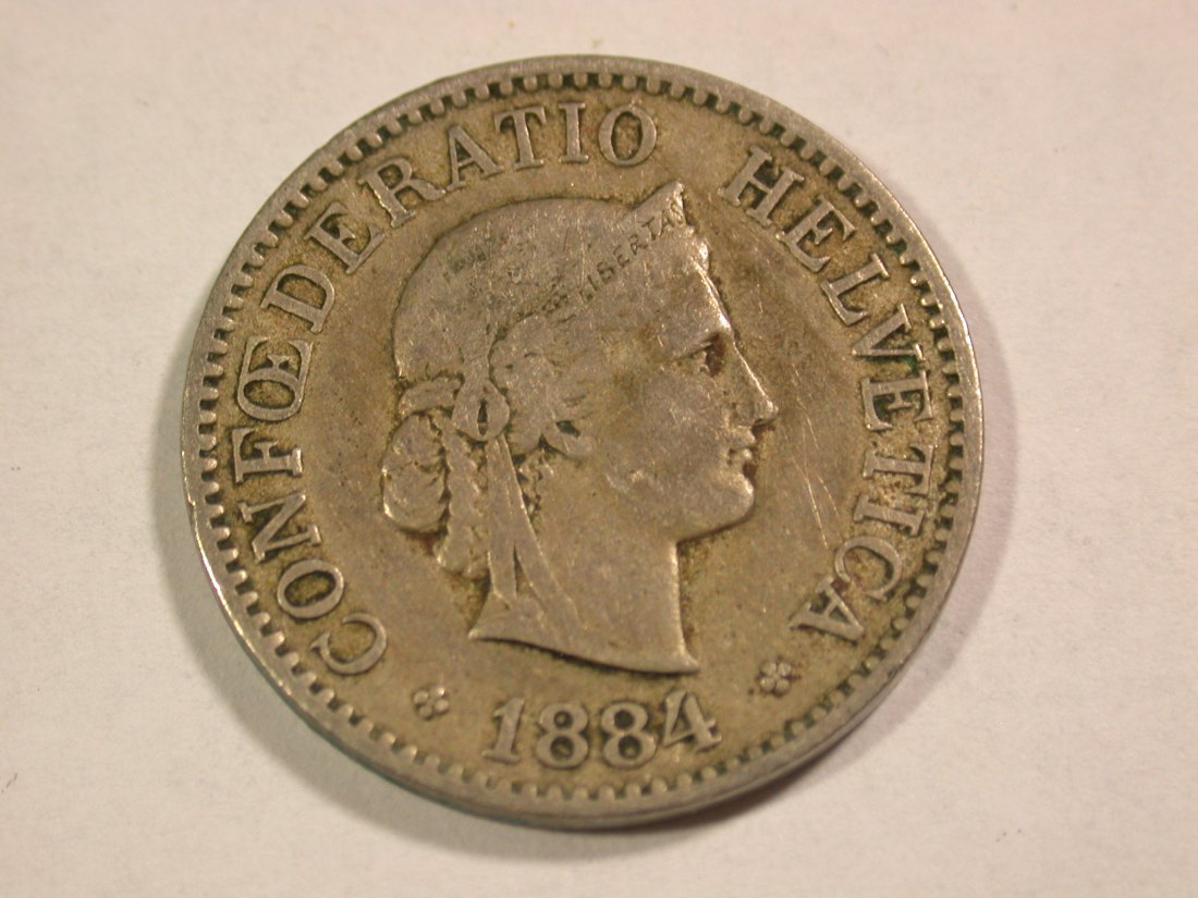 B05 Schweiz 10 Rappen 1884 in fast sehr schön Orginalbilder