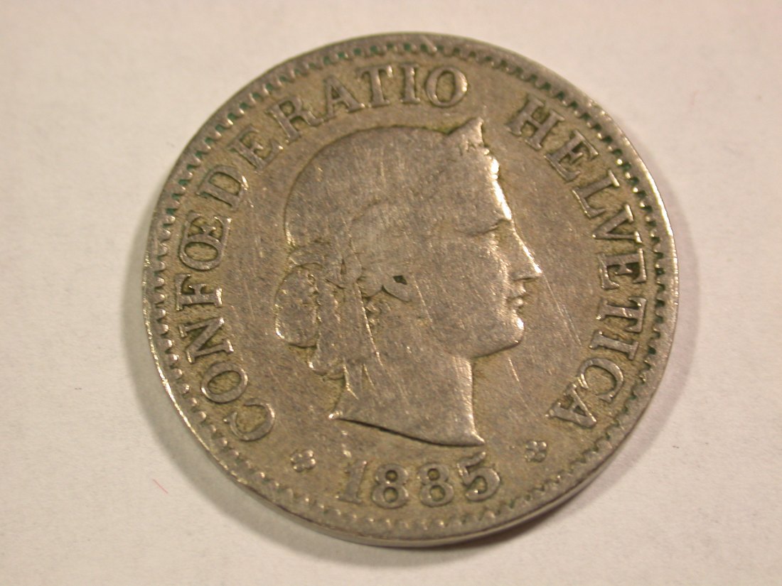 B05 Schweiz 10 Rappen 1885 in s-ss Orginalbilder