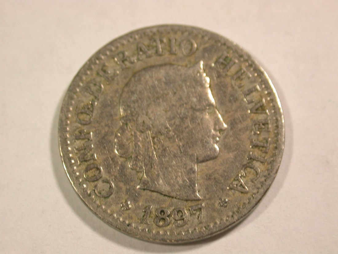 B05 Schweiz 10 Rappen 1897 in schön+ Orginalbilder