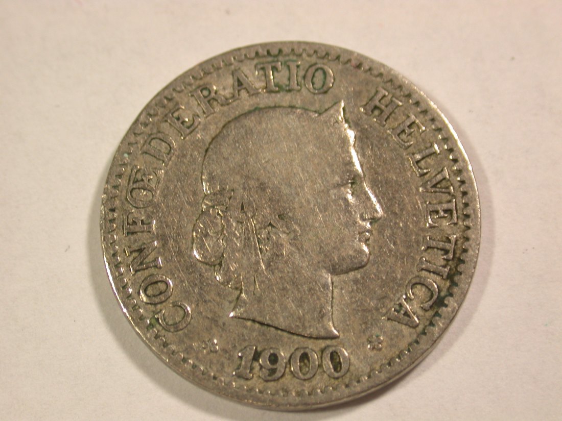B05 Schweiz 10 Rappen 1900 in geputzt schön Orginalbilder