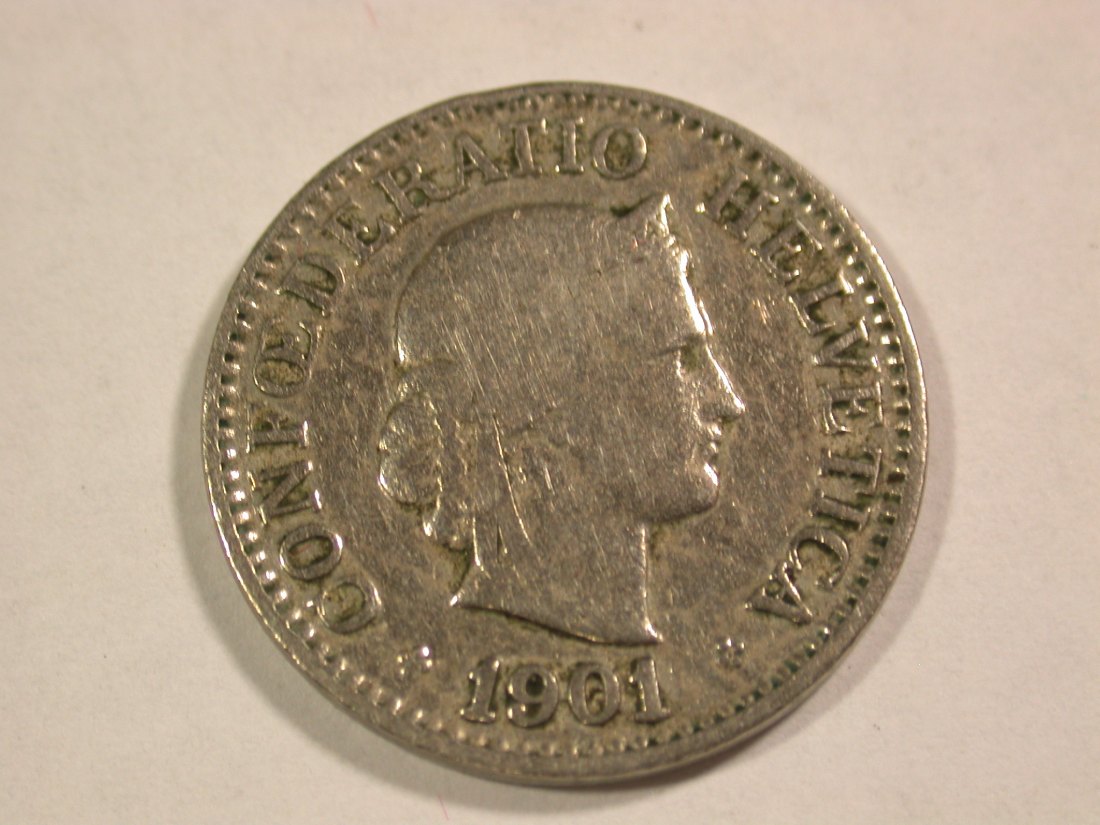 B05 Schweiz 10 Rappen 1901 in schön+ Orginalbilder