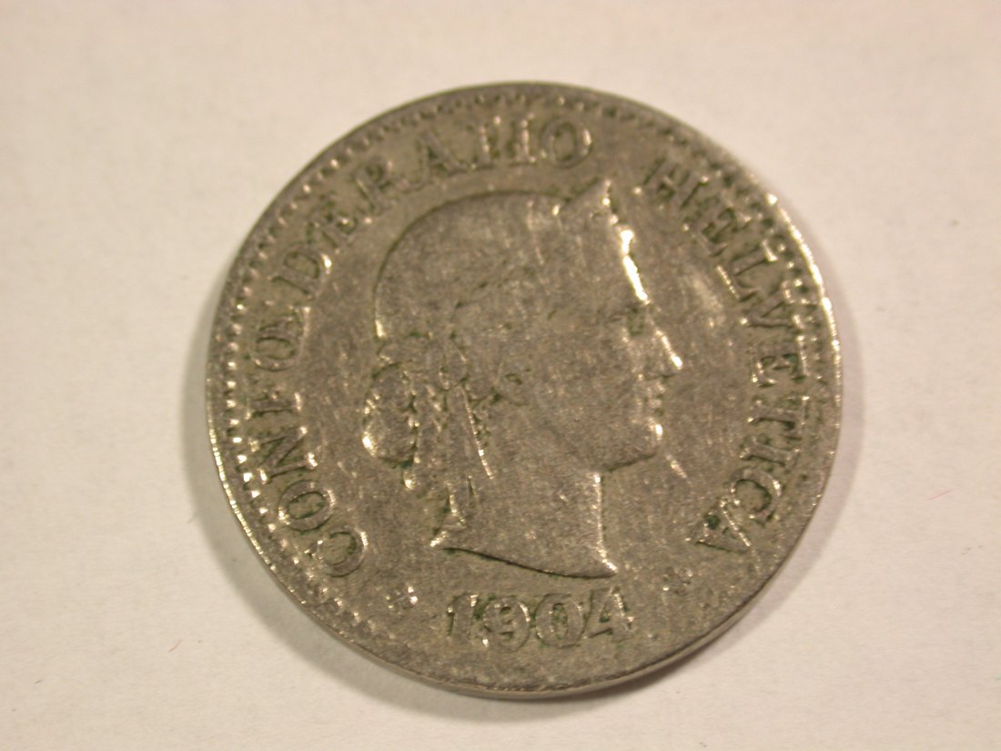 B05 Schweiz 10 Rappen 1904 in schön Orginalbilder
