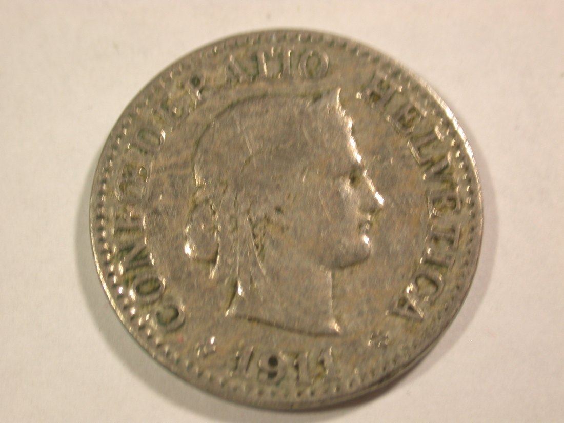 B05 Schweiz 10 Rappen 1911 in schön+ Orginalbilder