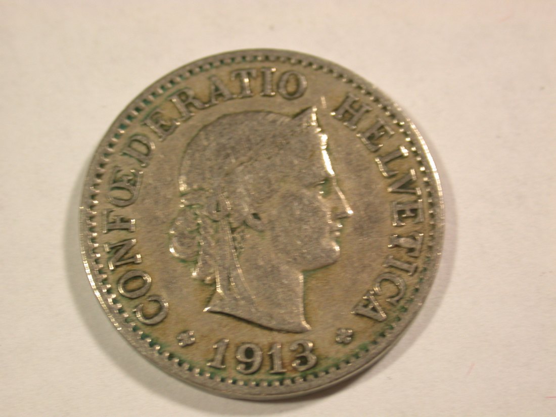 B05 Schweiz 10 Rappen 1913 in fast sehr schön Orginalbilder