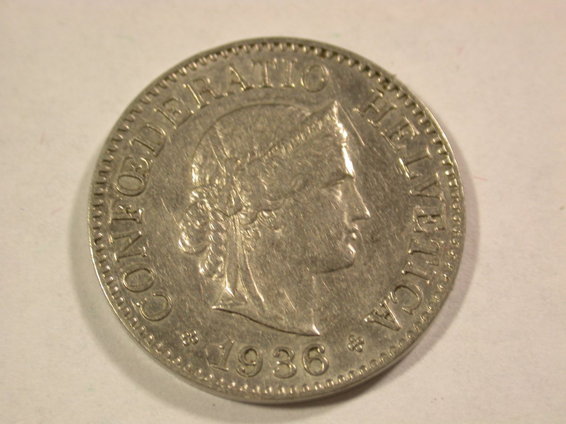 B05 Schweiz 10 Rappen 1936 in sehr schön+ Orginalbilder