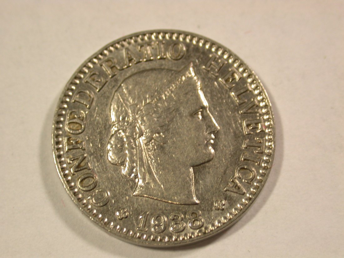 B05 Schweiz 10 Rappen 1938 in sehr schön+/ss-vz Orginalbilder