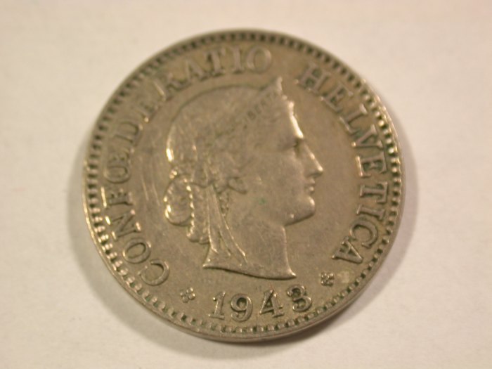 B05 Schweiz 10 Rappen 1943 in ss/ss+ Orginalbilder