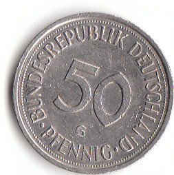 Deutschland (C085)b. 50 Pfennig 1990 G siehe scan
