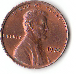 USA (C086)b. 1 Cent 1970/o.Mz. siehe scan