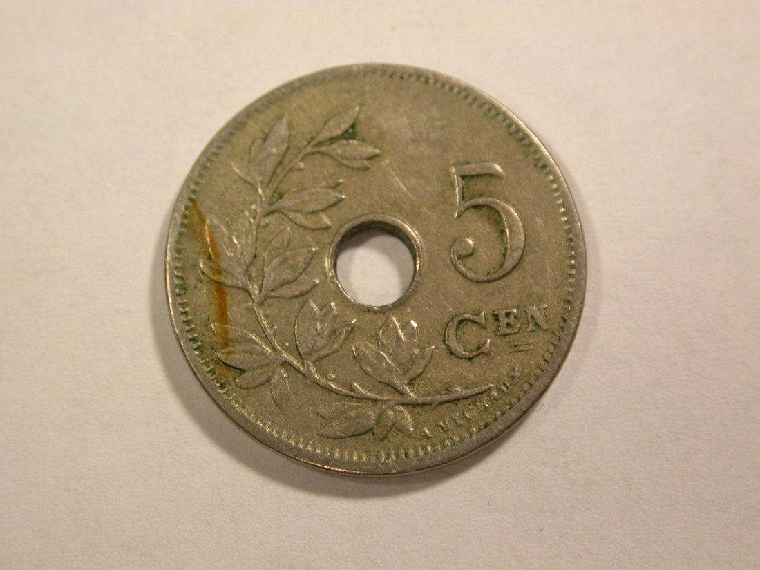  B06 Belgien  5 Centimes 1906 in ss  Originalbilder   